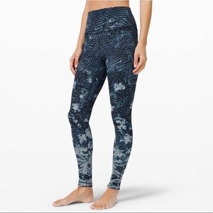 lululemon athletica Blue & Black Patterned High-Rise Leggings